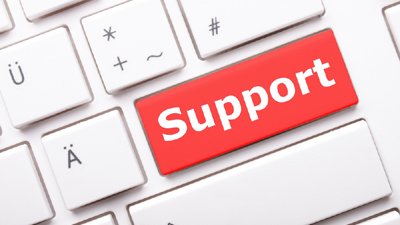 support key on keyboard showing contact us or service concept